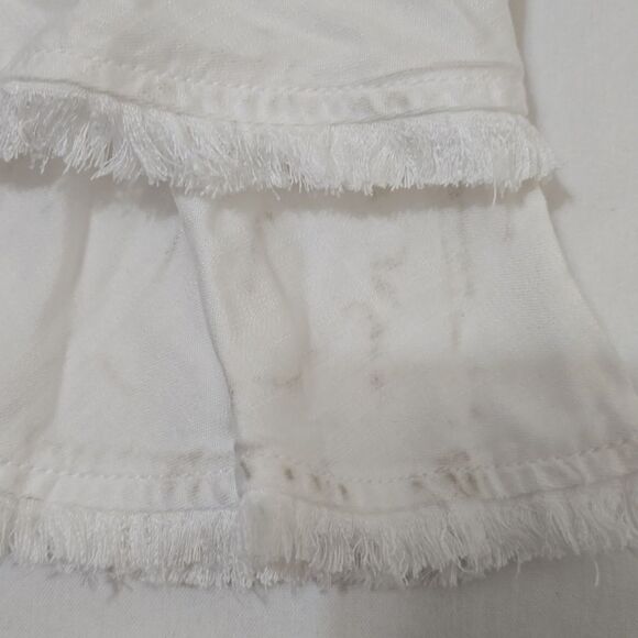 BOSTON PROPER White Off-Shoulder Dress with Ruffle Sleeves XS - Picture 6 of 8